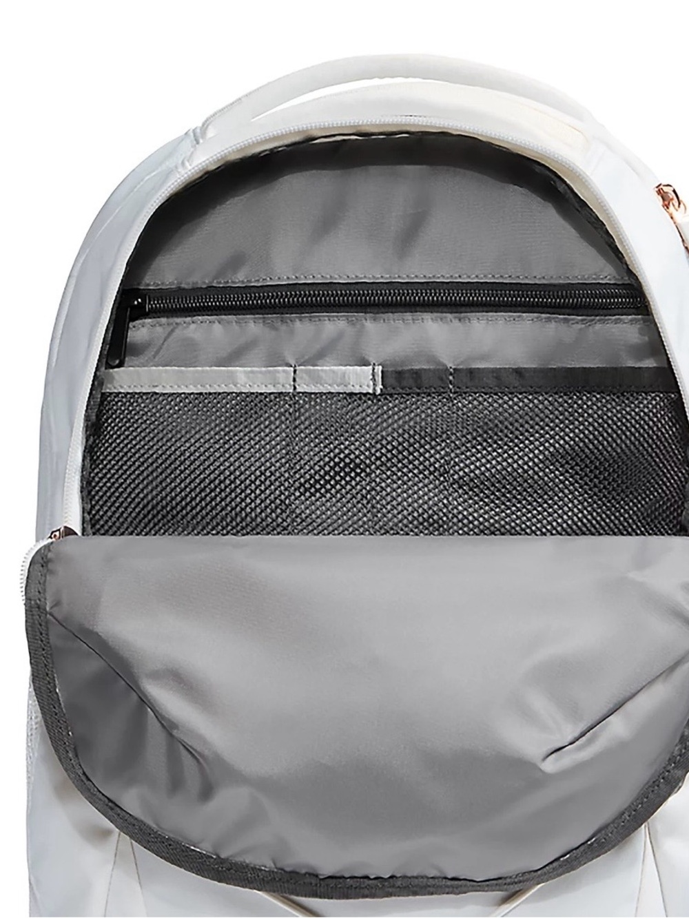 The North Face Jester Luxe Backpack Gardenia White Rose Gold Metallic Accents - Picture 4 of 6